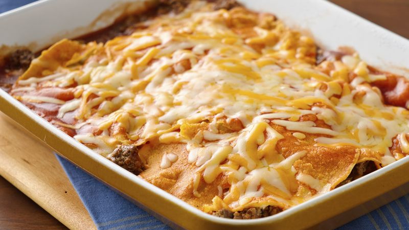 Easy Layered Beef Enchiladas