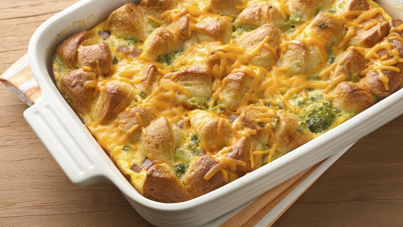 Cheesy Ham and Egg Bubble-Up Bake