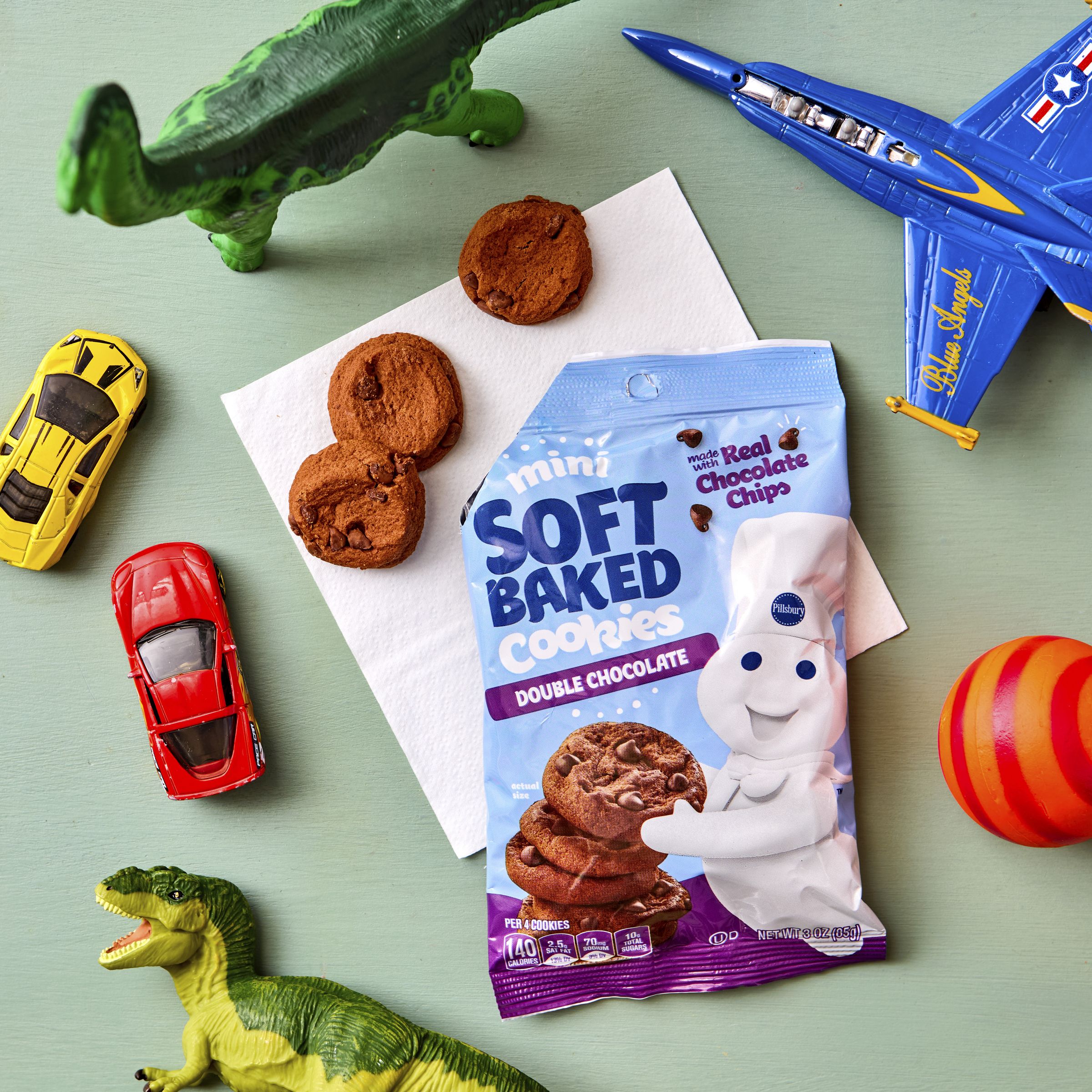  Styled Pillsbury Soft Baked Cookies Box Mini Double Chocolate 9/18 OZ