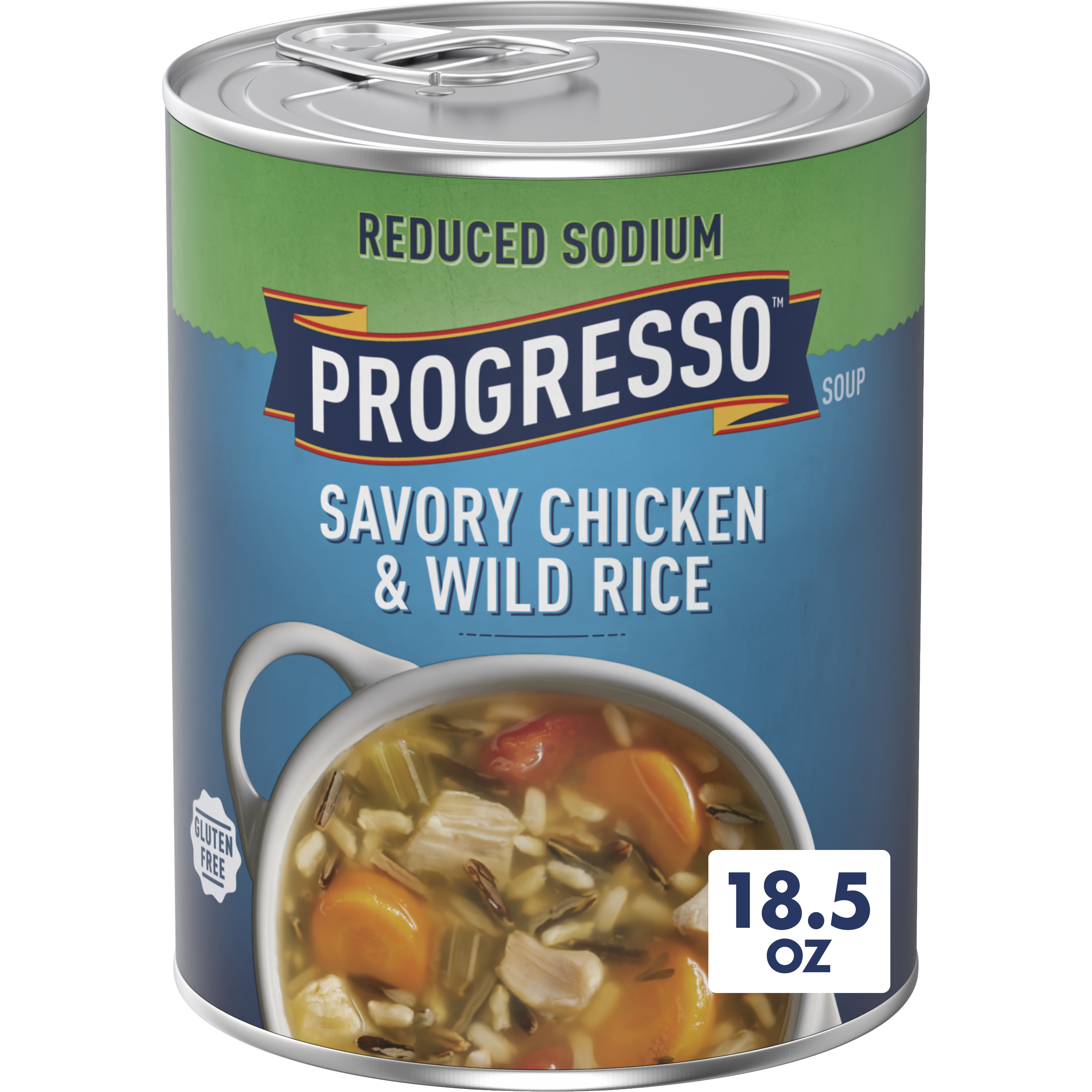 Low Sodium Savory Chicken Wild Rice Canned Soup | Progresso