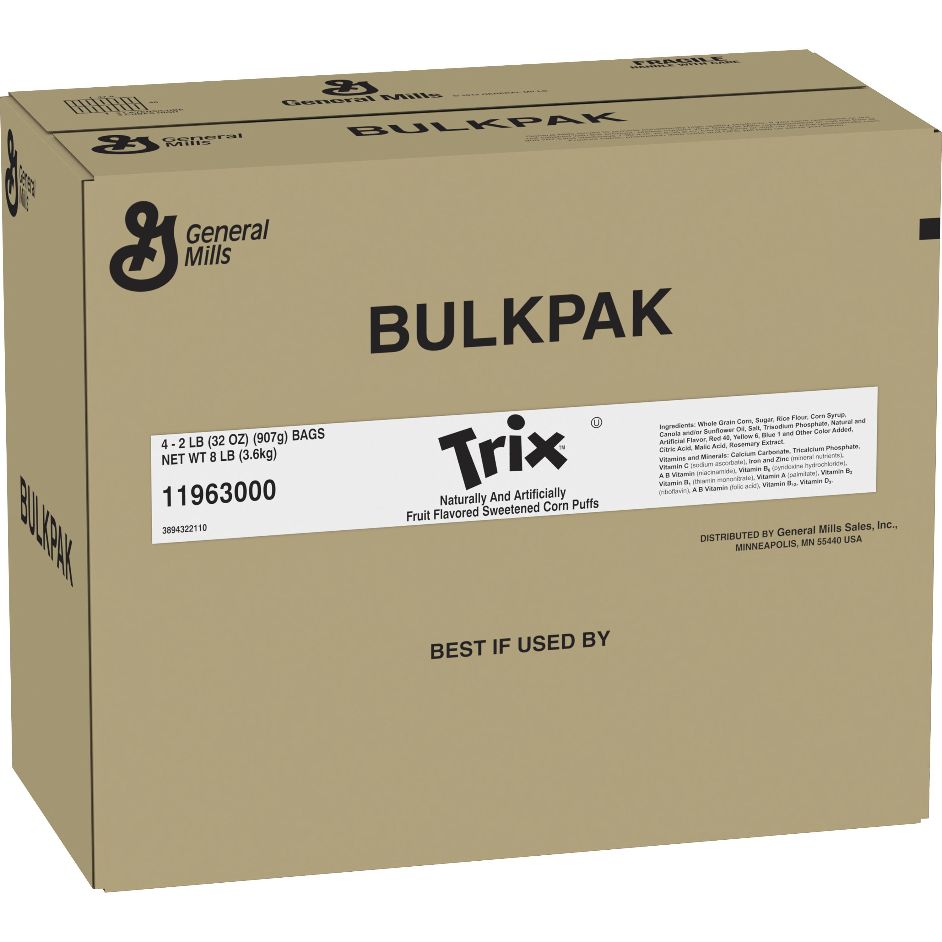 Case - Left Front 3D Trix Cereal Bulk Bag 4/32 OZ