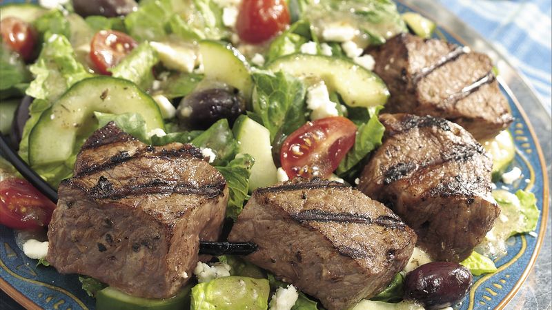 Greek Beef Kabob Salad