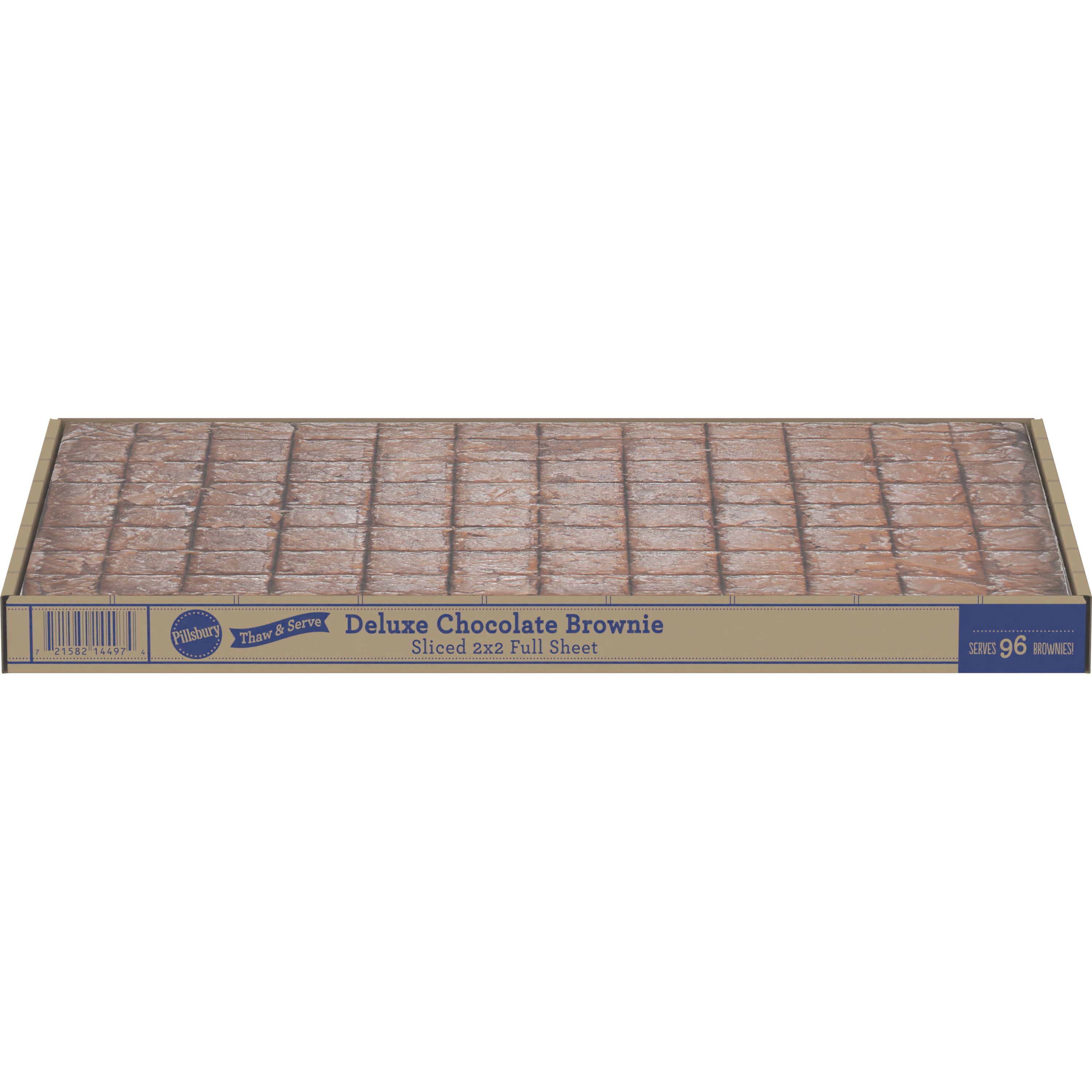 Front - 3D Pillsbury Frozen Baked Dessert Tray Chocolate Brownie Full Sheet Sliced 2x2 in 3/152 OZ