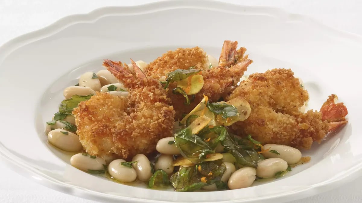 Angry Shrimp with Tuscan White Beans