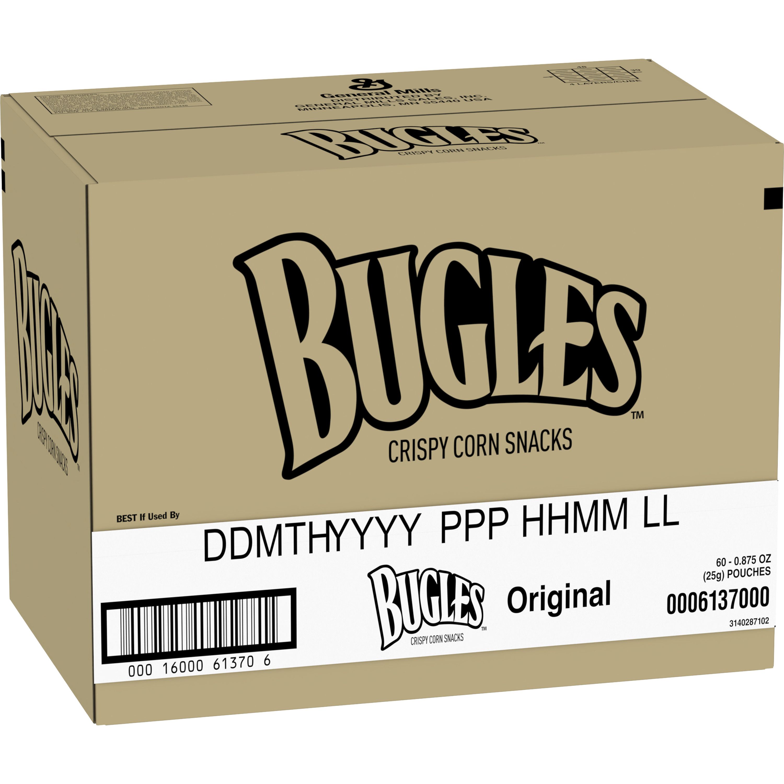 Case - Left Front 3D Bugles Salty Snacks Single Serve Pouch Original 60/0.875 OZ