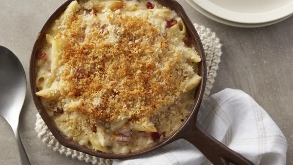 Chicken, Bacon and Caramelized Onion Pasta Bake (Cooking for 2)