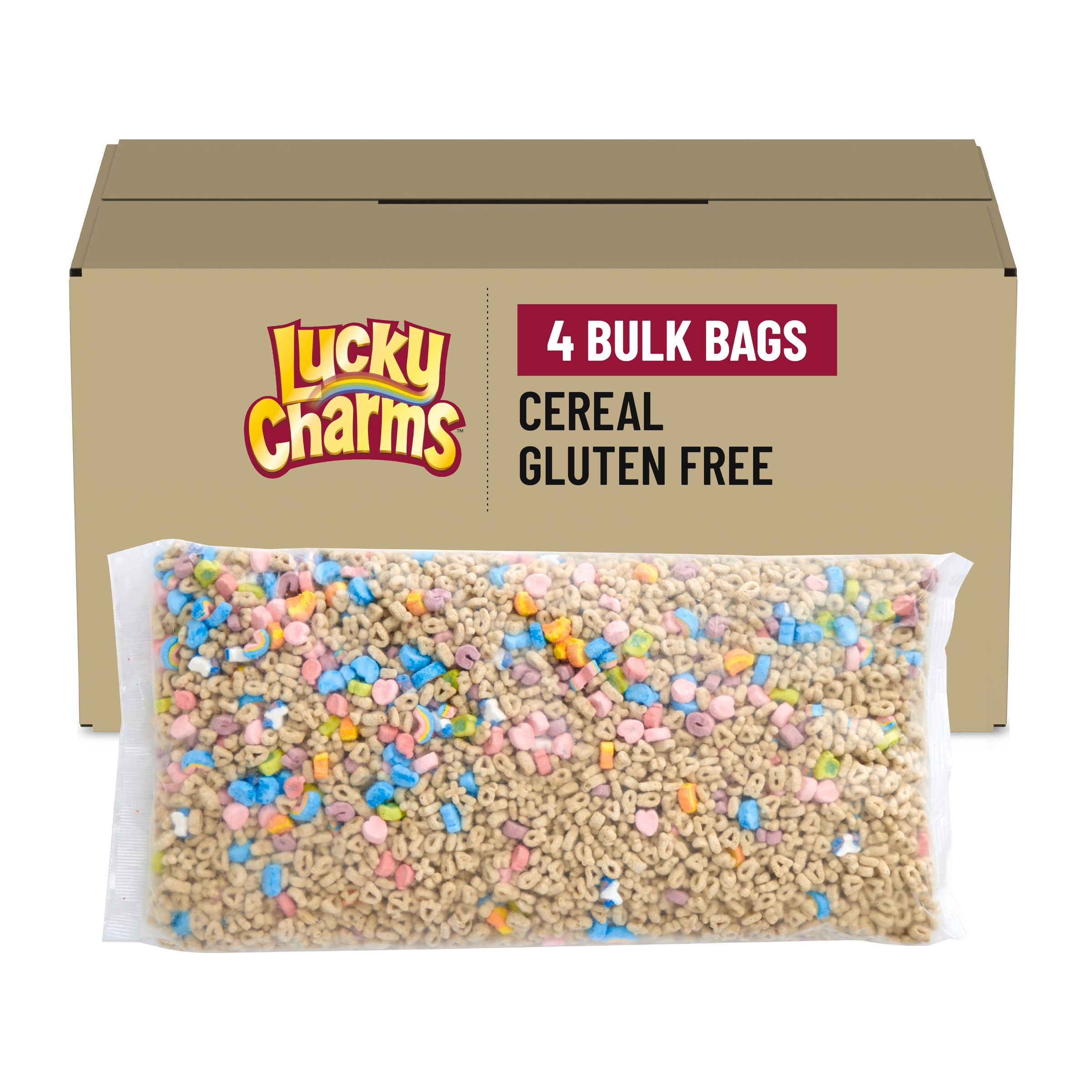  Case Optimized Hero Lucky Charms Gluten Free Cereal Bulk Bag 4/35 OZ