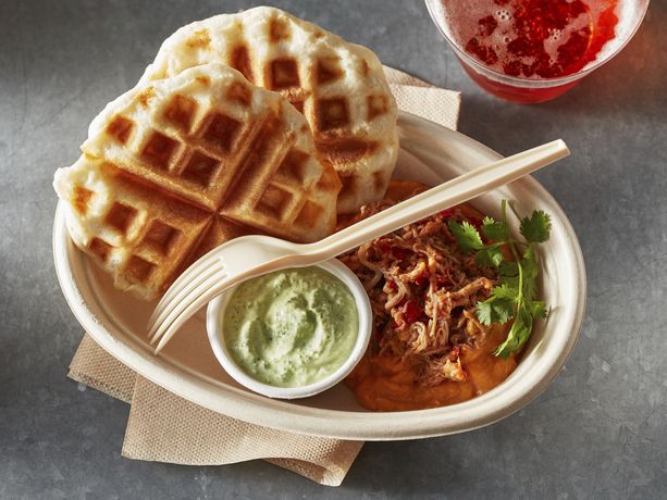 Harissa Braised Pork with Southern-Style Biscuit Waffles