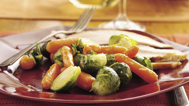 Honey-Lemon Brussels Sprouts and Carrots 