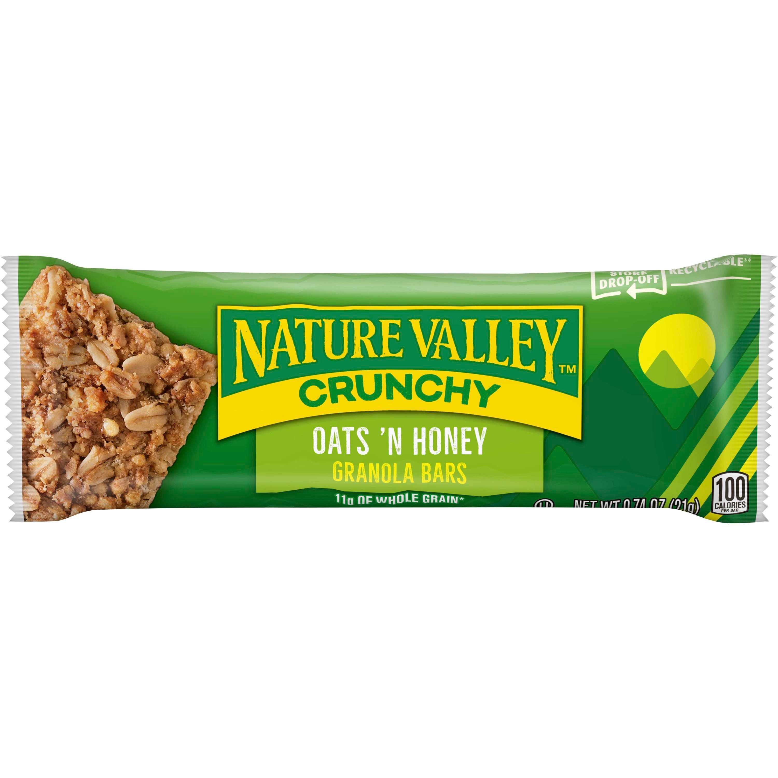 Front - 3D Nature Valley(TM) Crunchy Granola Bars Oats 'N Honey (144 ct) 0.74 oz