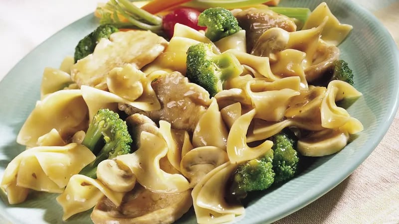 Pork, Broccoli and Noodle Skillet