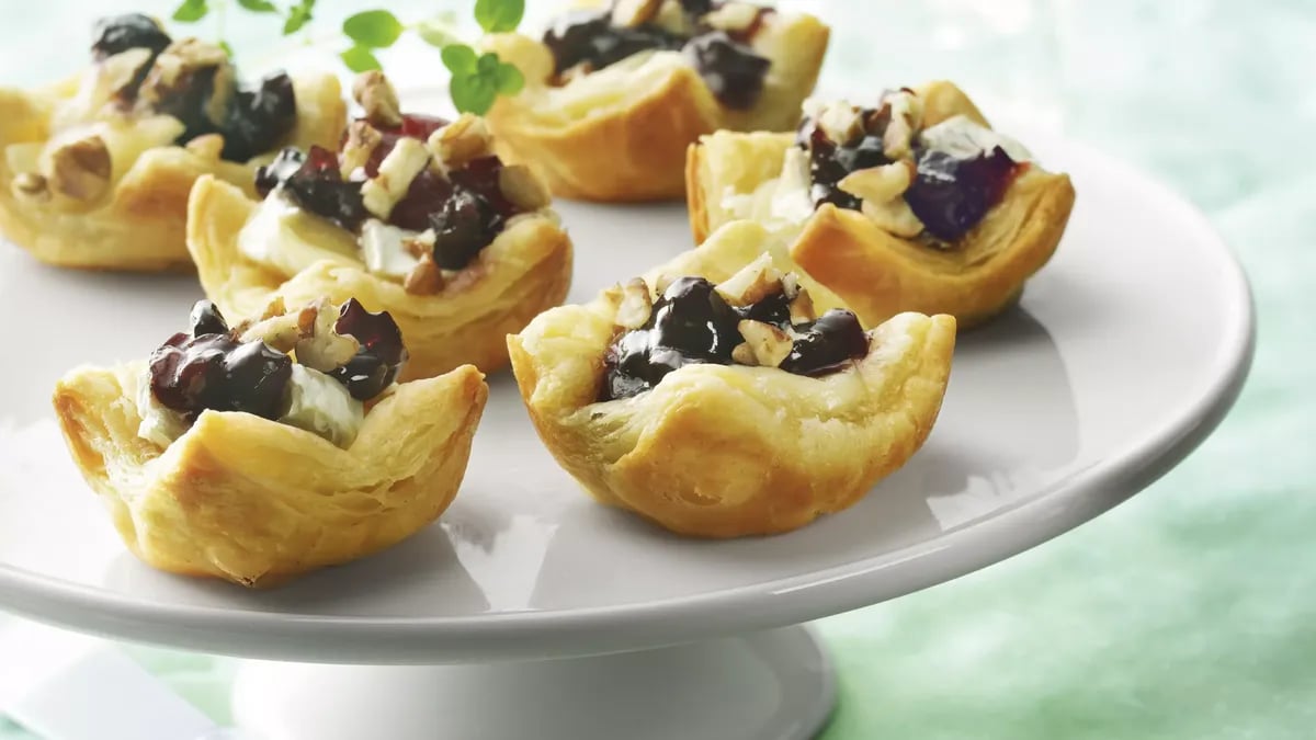 Camembert and Cherry Pastry Puffs