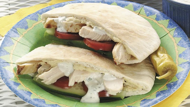 Greek Pocket Chicken Sandwiches