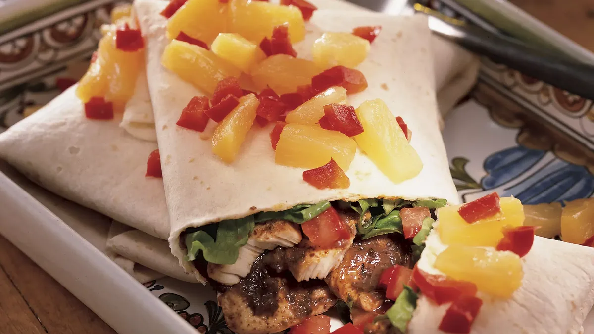 Chicken Burritos with Pineapple Salsa