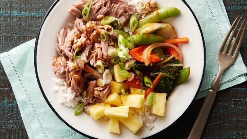Slow-Cooker Hawaiian Pork Rice Bowls