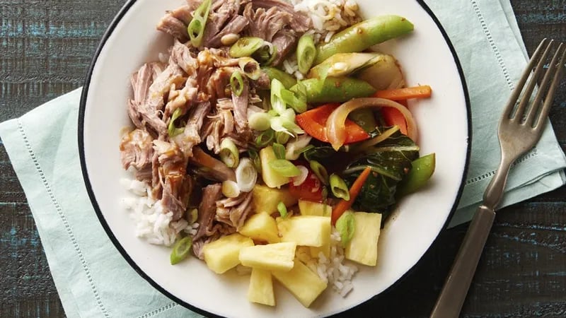 Slow-Cooker Hawaiian Pork Rice Bowls