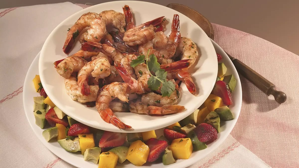 Cilantro-Marinated Shrimp with Fruit