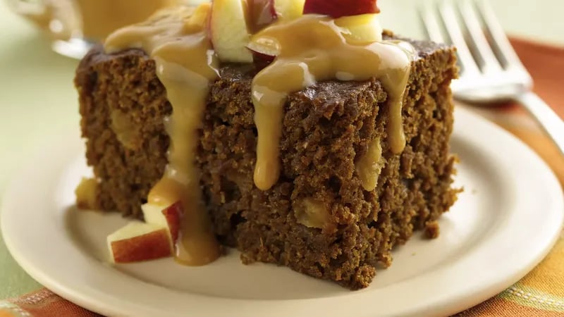 Ginger Cake with Caramel-Apple Topping