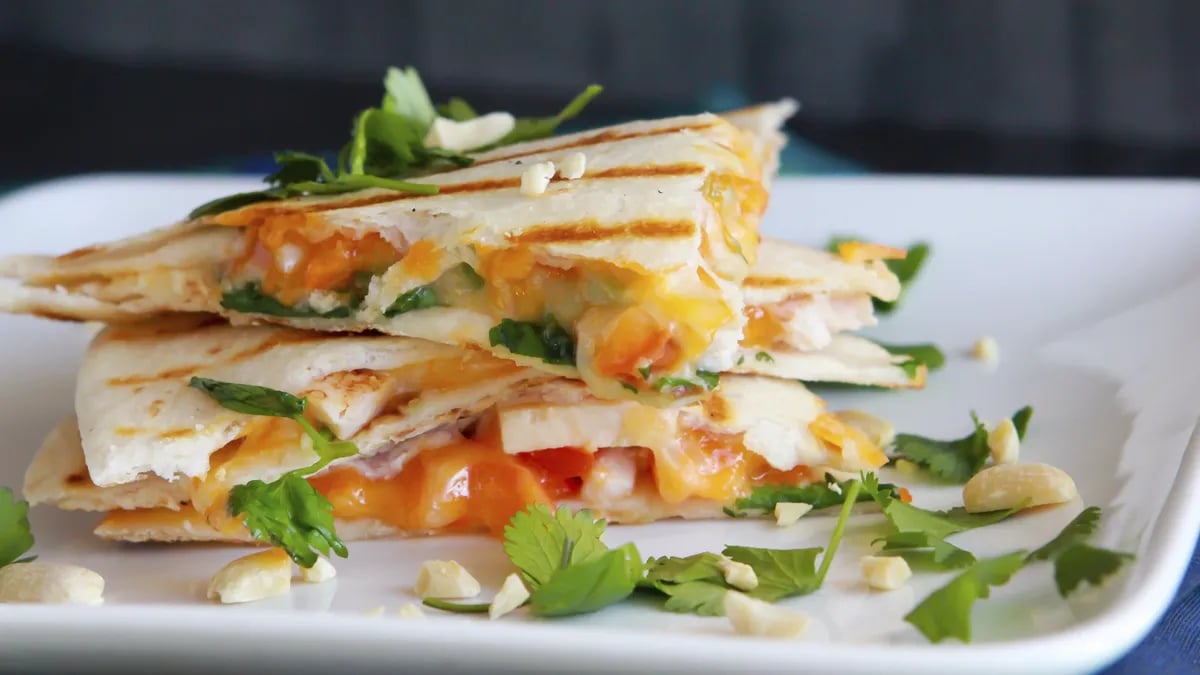 Skinny Thai Breakfast Quesadilla