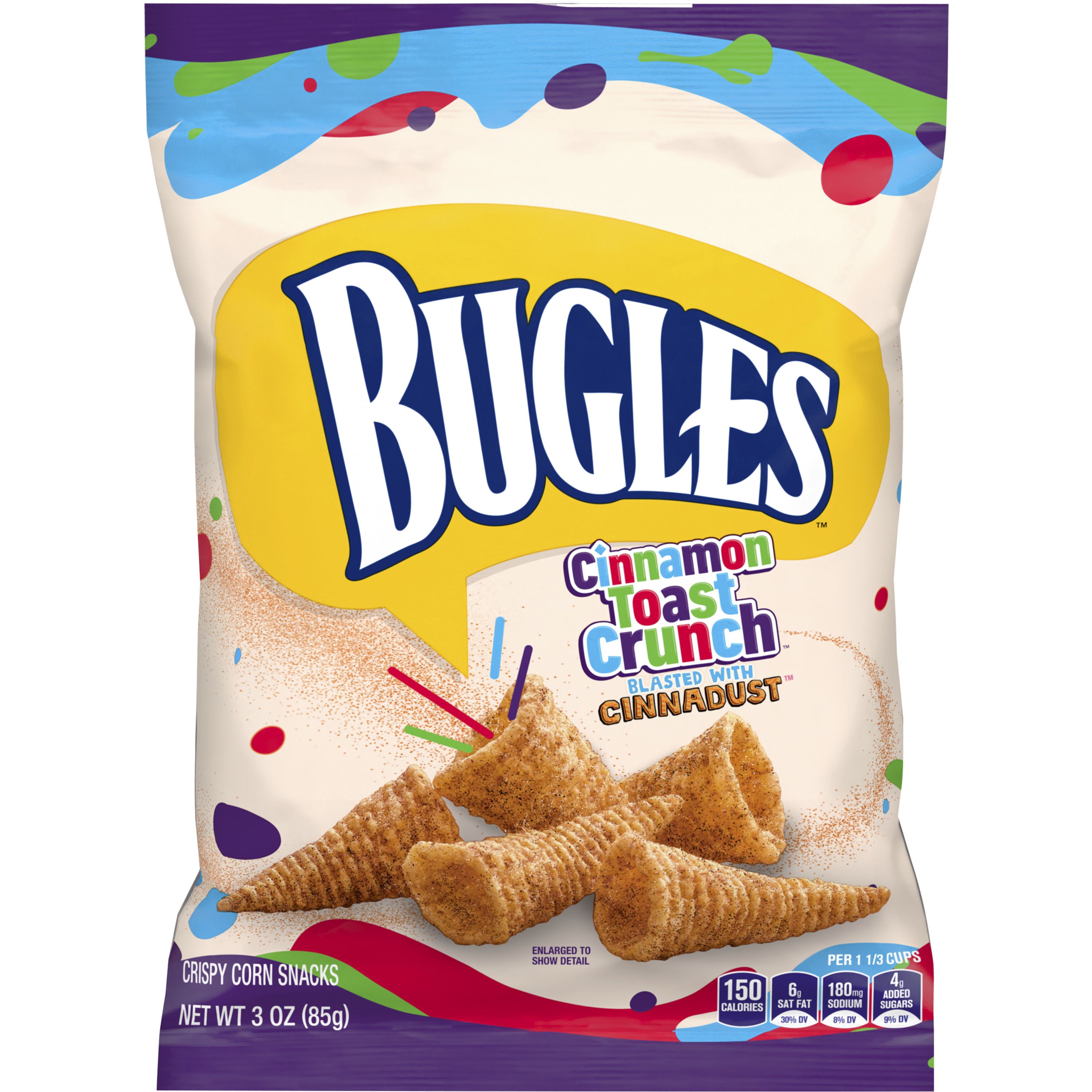 Front - 3D Bugles Salty Snack Bag Cinnamon Toast Crunch 6/3 OZ