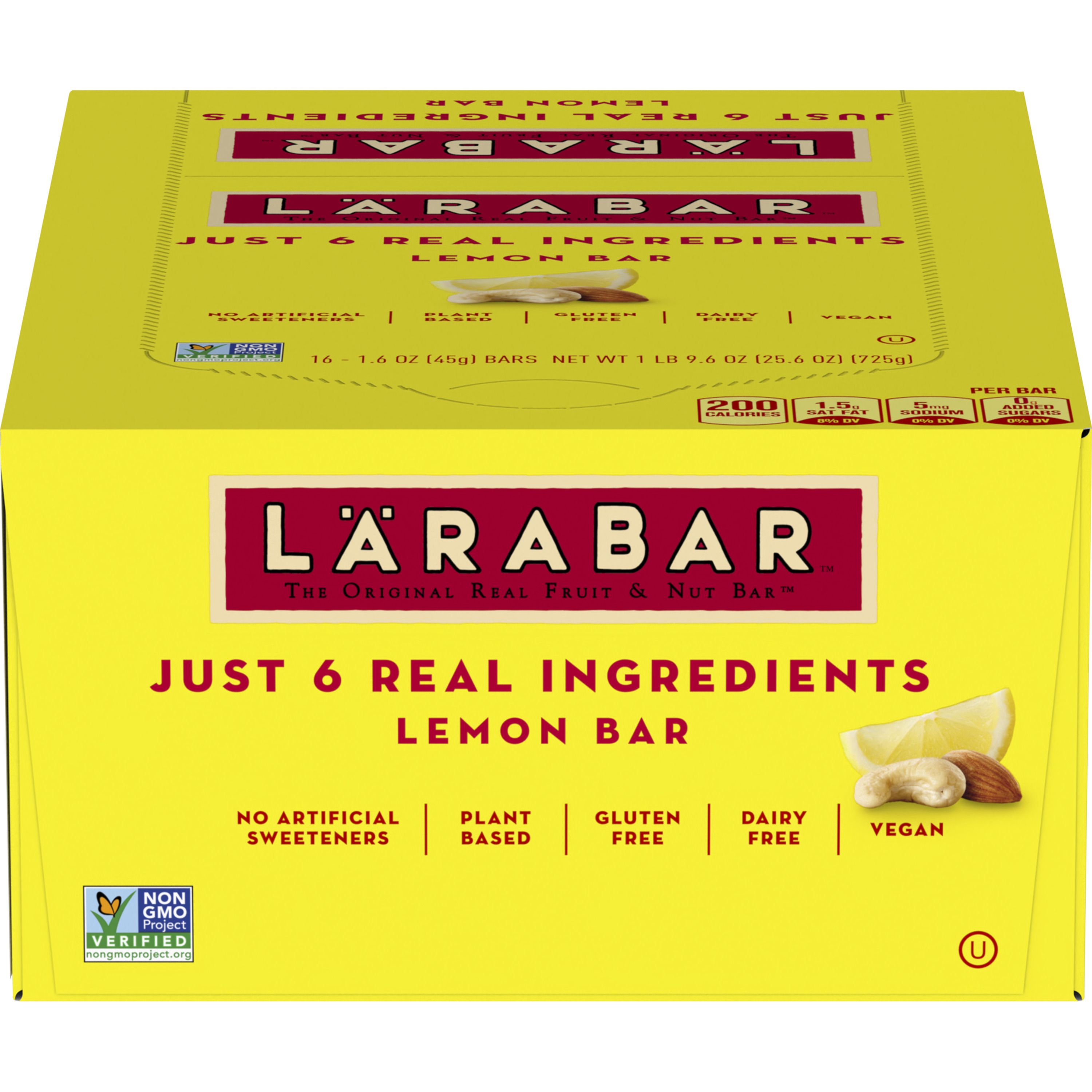 Front - 3D Lärabar(TM) Gluten Free Wellness Bars Lemon Bar (16 ct) 1.6 oz