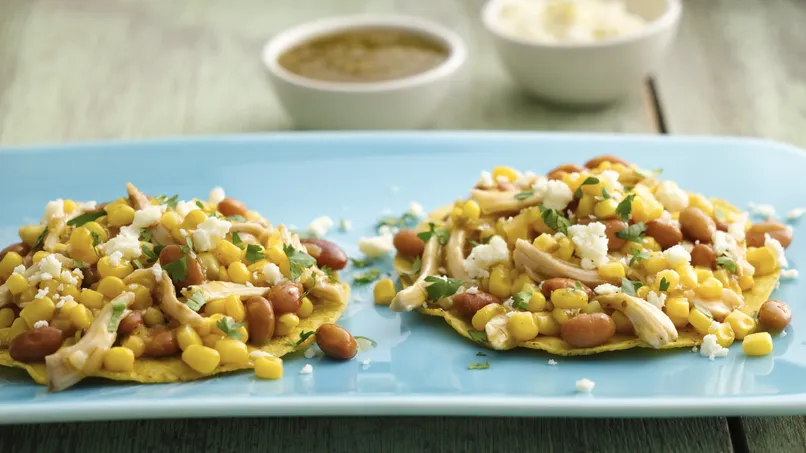 Chicken and Corn Tostadas with Salsa Verde