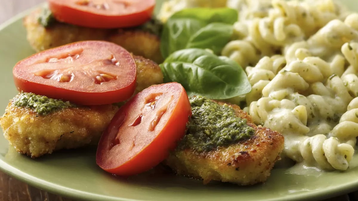 Pesto Parmesan Chicken and Pasta