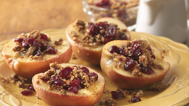 Microwave Baked Apples with Granola