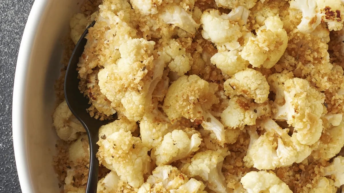 Roasted Garlic-Parmesan Cauliflower Bake