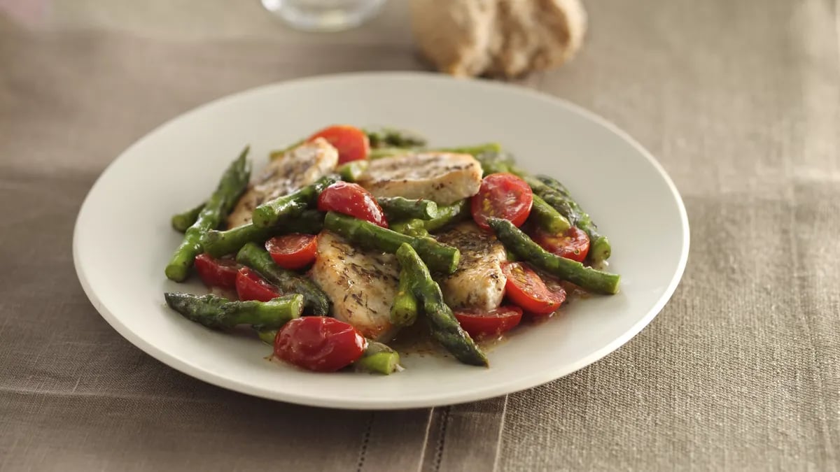 Honey-Dijon Turkey Tenderloins with Fresh Asparagus