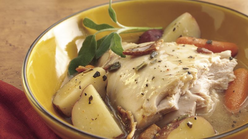 Slow-Cooker Turkey with Sage and Bacon