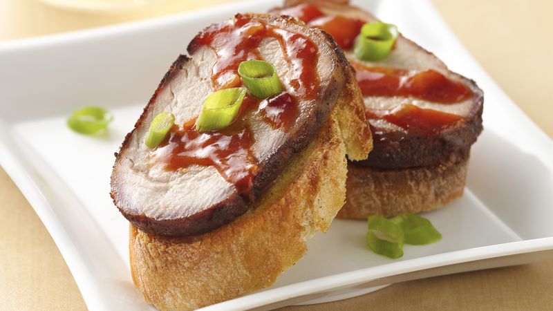 Barbecued Pork Tenderloin with Curried Toast