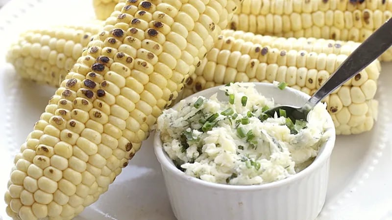 Grilled Corn with Parmesan-Herb Butter