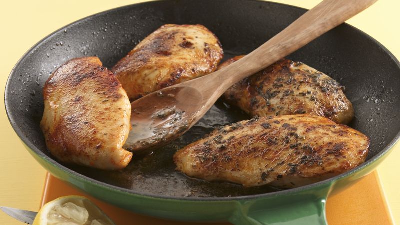 Lemon-Basil Skillet Chicken with Rice