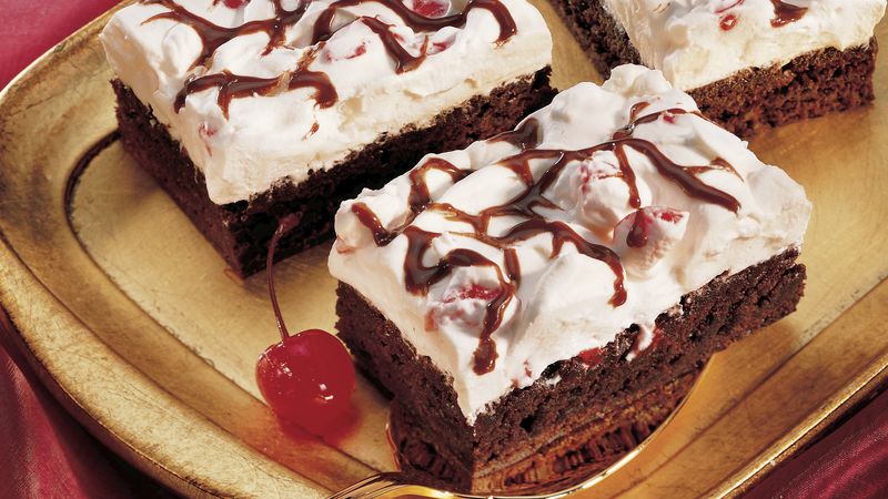 Chocolate Cherry Brownie Dessert