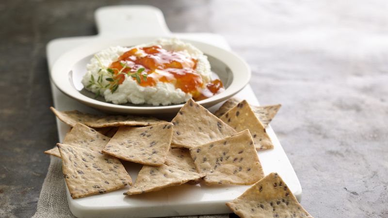 Sea Salt Crackers with Goat Cheese and Apricot Topping