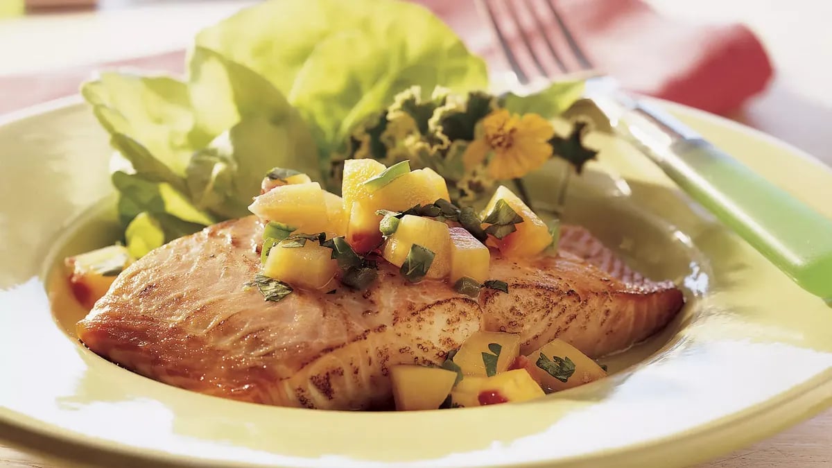 Grilled Salmon with Nectarine Salsa