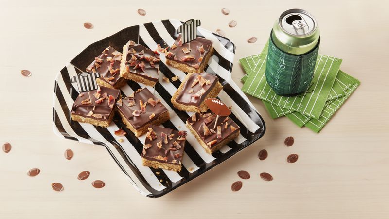Touchdown Bacon-Chocolate-Peanut Butter Cookie Bars
