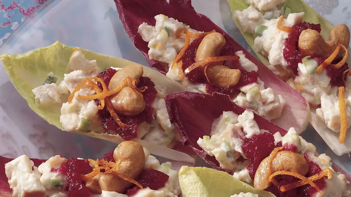 Endive with Cranberry Orange Chicken Salad