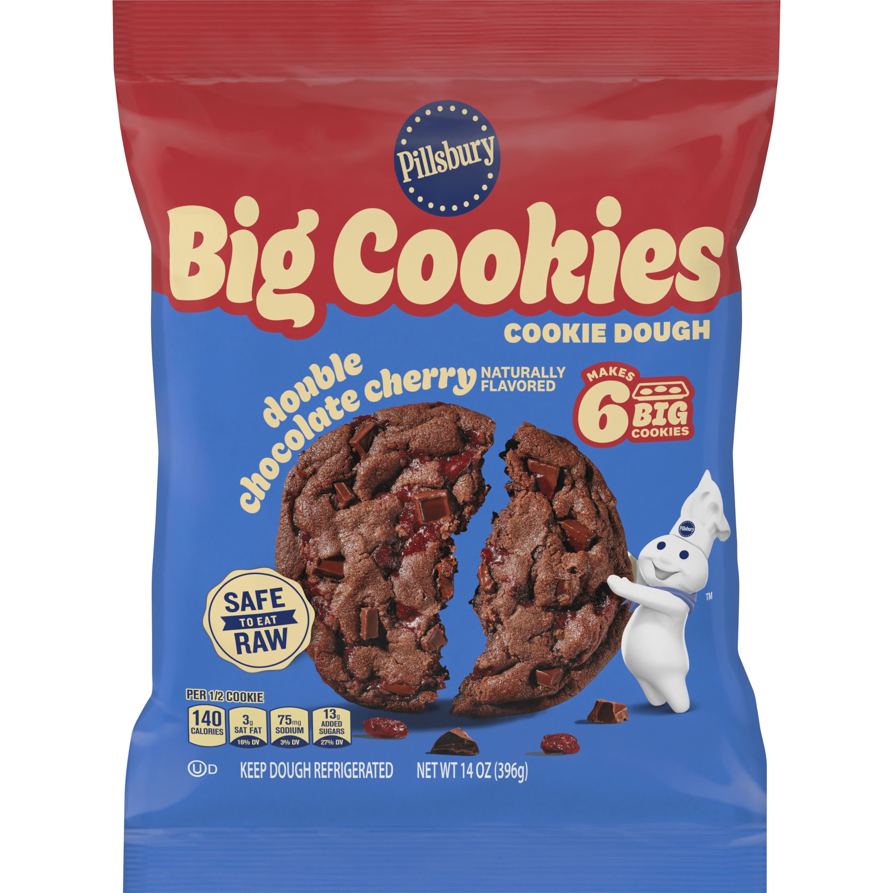 Pillsbury™ Big Cookies Double Chocolate Cherry Cookie Dough - Front
