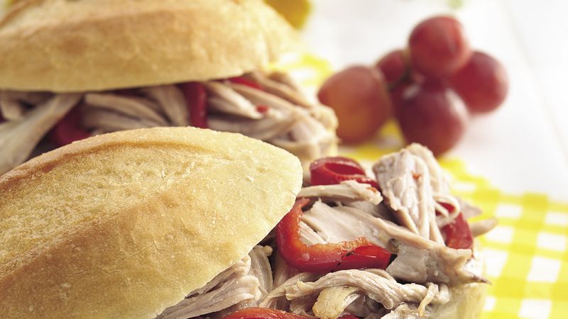 Slow-Cooker Italian Turkey Sandwiches