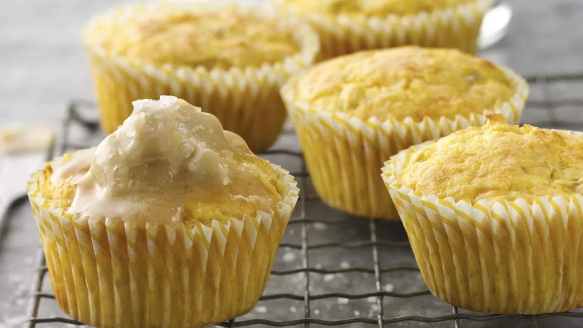 Cornbread Cupcakes with Maple Butter Topping