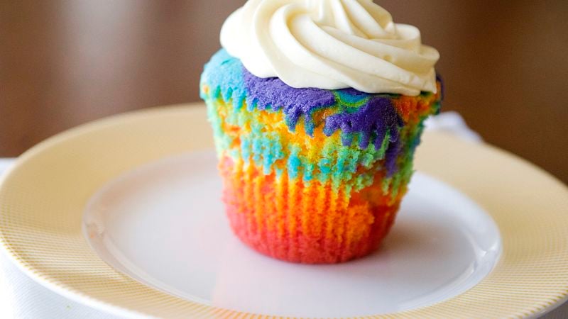 Jumbo Rainbow Cupcakes