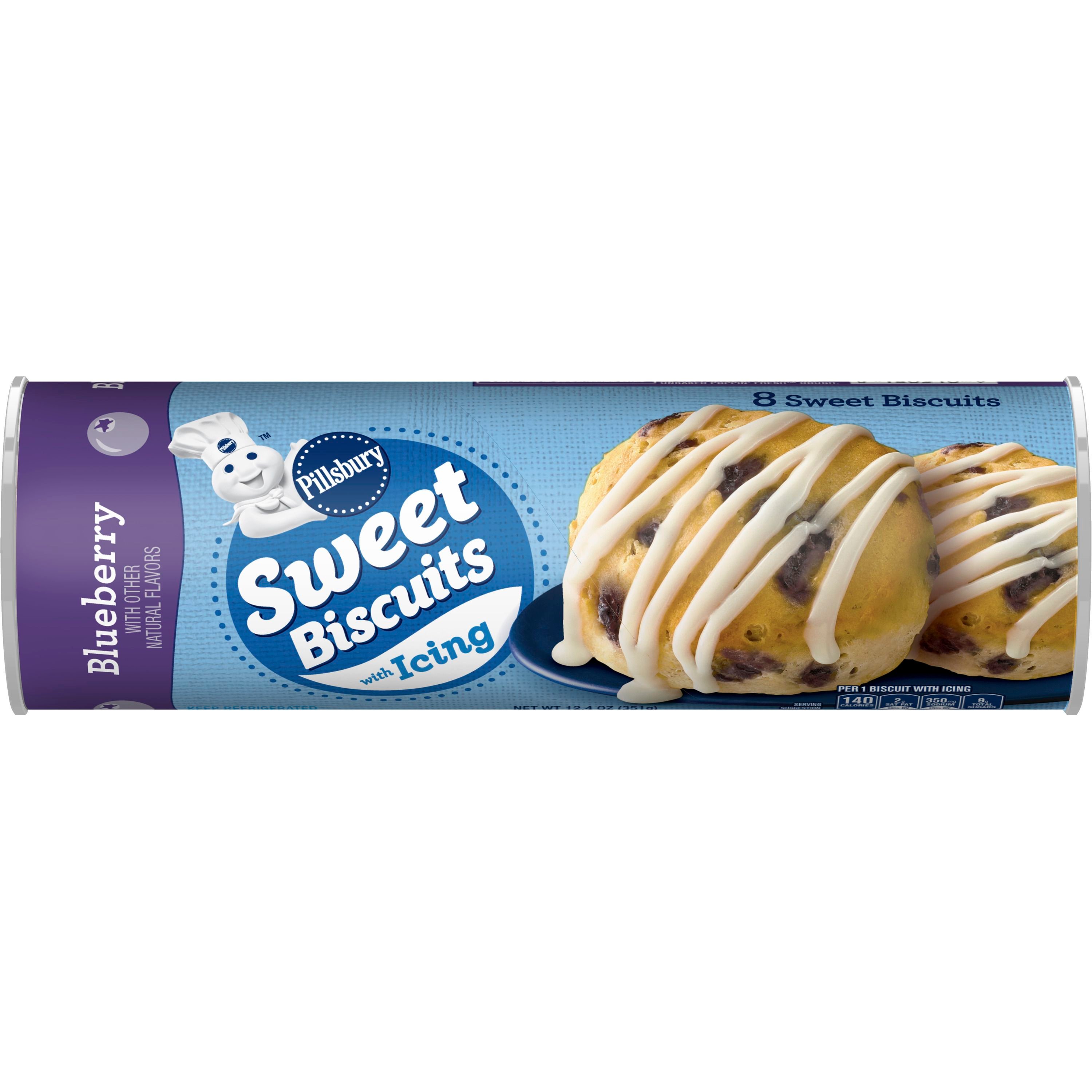 Pillsbury™ Blueberry flavored refrigerated Sweet Biscuits with Icing - Front