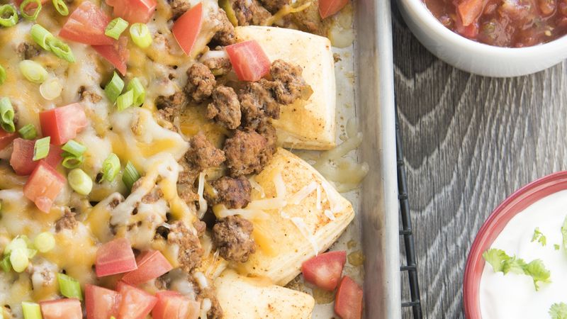 Loaded Beef and Cheese Biscuit Nachos Recipe - Pillsbury.com