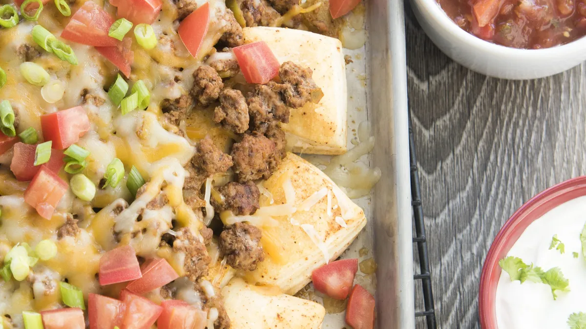 Loaded Beef and Cheese Biscuit Nachos
