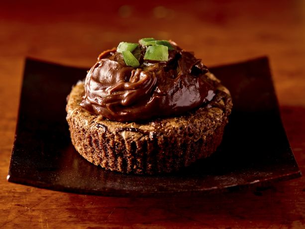 Molten Lava Jalapeño Mint Chocolate Ganache Brownie