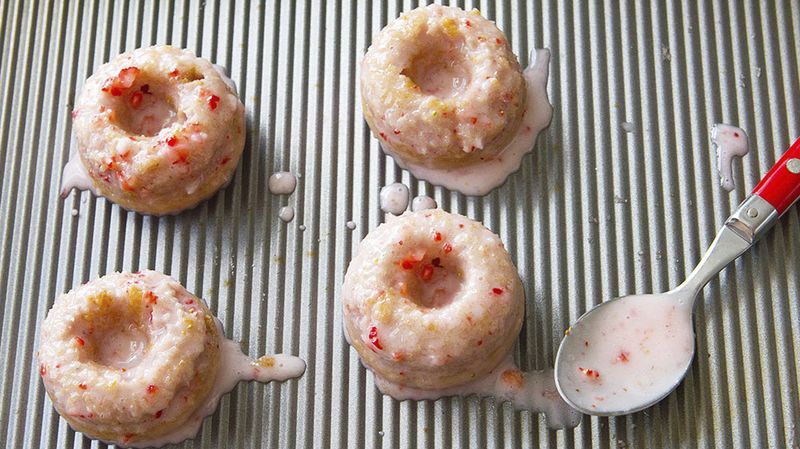 Gluten-Free Cake Donuts with Strawberry Glaze