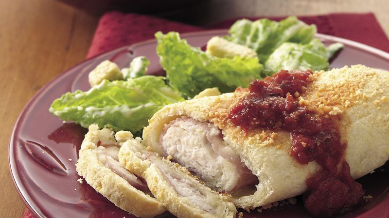 Parmesan Chicken, Provolone and Ham Bundles