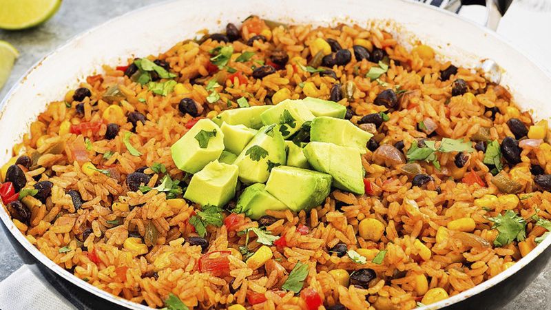 Mexican-Style Brown Rice with Avocado